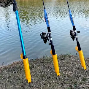 3pcs Portable Fishing Rod Ground Support, Stable and Foldable Stainless Steel Holder, Fishing Rods Holder, Ideal for Beach and River Fishing