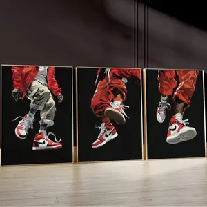 Full Set Sneakerhead Print Set of 3, Printable Sneaker Poster, Trendy Hypebeast Decor, Black Man Art, Urban Fashion Wall Ar Set Photo Artwork Hand Tape