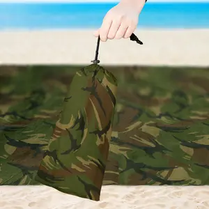 TERRAFLINT Sand-free Camo Beach Blanket, 59" x 79", Easy to Carry Anywhere, Summer Trips & Nature Trips