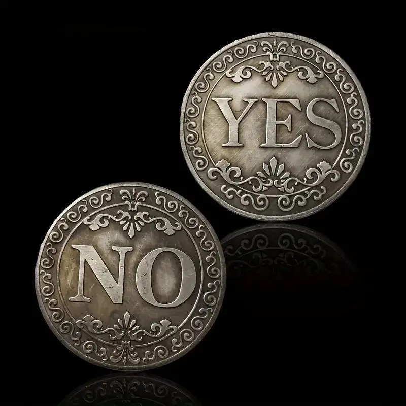 Vintage Round Metal Collectible Coin - 1-Count Double-Sided Gift-Ready Item, Home Decor Desk Ornament for Vintage Charm, Unique Decision Maker