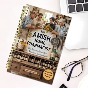 Amish Family Apothecary's Notebook - Spiral Notebook Journal, Vintage Herbal Book with Herbs and Botanical Elements, Traditional Healing for Modern Emergencies, Herbal Book, Herb Guide, Classic Design, Durable Cover, High Quality Paper