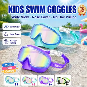 Sharkite Kids Swimming Goggles Wide Angle Anti-fog UV Waterproof Leakproof Boys and Girls Swimming Goggles for 4-15 years old summerwins