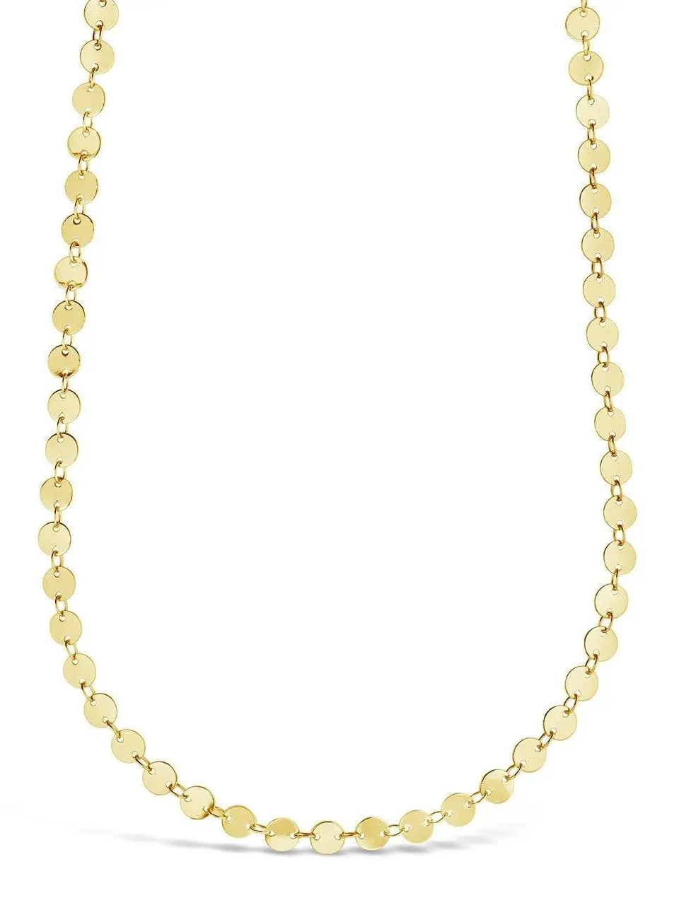 Sterling Forever Round Disk Long Chain Necklace for Women, 36"+2" Extender, Adjustable Gold Tone or Rhodium-Plated Brass, 6mm Disks, Spring Ring Clasp, Elegant Glamorous Occasion Jewelry (Final Sale)