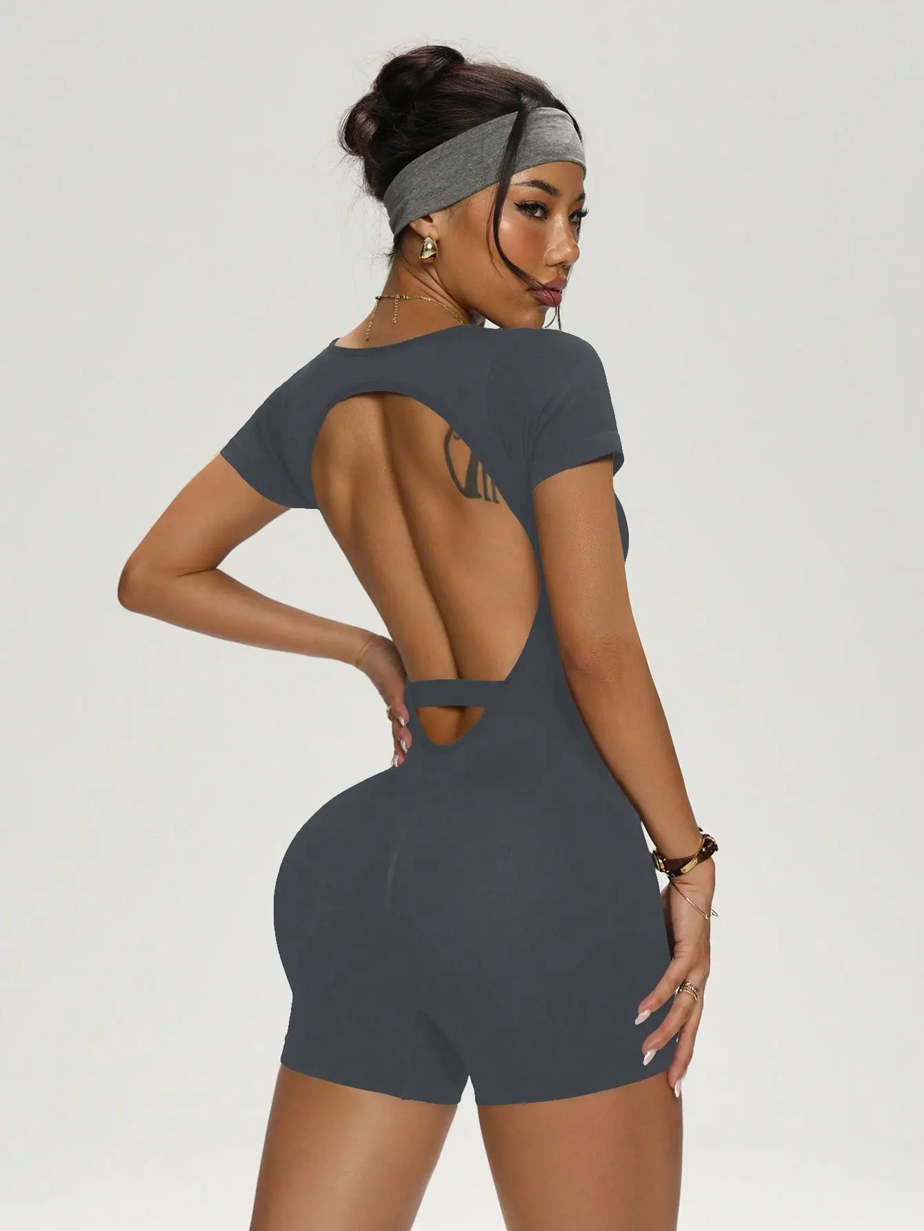 Clearance saleWomen's Backless Sleeveless Crop TeeHooded Pullover Sweatsuit OpenBack JumpsuitforGym Workout Sportswear in All Seasons Casual Elastic Waist Pant Outfit Short Sleeve Woven Yoga Set Women's Long Sleeve Shapewear Bodysuit  tiktok shop coupons