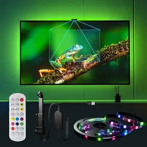 RGBIC TV Backlight LED Strip, Ar Color Sensor, Screen Capture Colors, 9.84ft/16.4ft (fit 35-80 Inch Screens), USB Interface, Adjustable Brightness