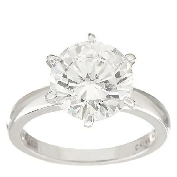 Diamonique 3.00 cttw Solitaire Ring, Platinum Clad