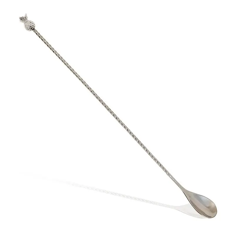 BarConic® Stainless Steel Pineapple Bar Spoon - 30cm Length Stirring Utensil for Mixology, Layering Cocktails, Enhancing Drink Presentations, Great Addition to Tiki Service, Utensils