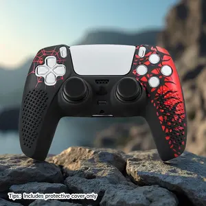 Silicone Game Controller Protective Case, Game Controller Protector with 2 Thumb Grip Cap, Soft Shell, Console Controller Accessories, Gaming Accessories for PS5 Controller, enhancing grip, improving gaming experience, anti-slip and sweat-absorbing design