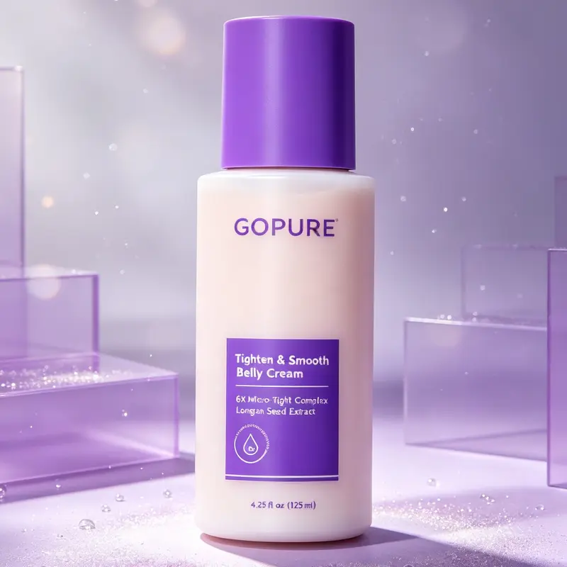 belly firming cream, GOPURE tighten & smooth body lotion, 6% micro‑tight complex with longan seed extract, fast‑absorbing tightening skincare for loose sagging postpartum belly skin, stretch mark repair treatment, 4.23 oz