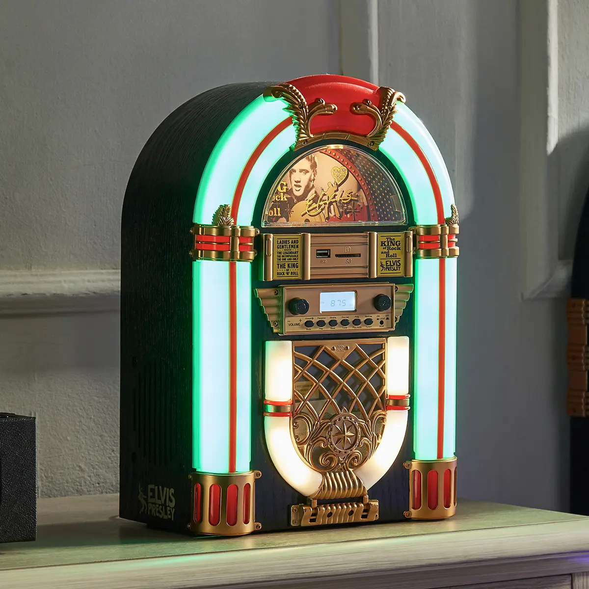 Arkrocket x Elvis Presley Mini Jukebox / Tabletop CD  / Bluetooth Speaker Limited Edition (Black/Gold) kpop  cd cassette player record  player