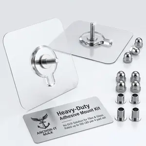 Nexapick 20 Pack Clear Adhesive Hooks - No-Drill, Damage-Free Wall Hanging for Pictures & Art