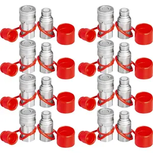 VEVOR Skid Steer Hydraulic Quick Connect 1/2 Body Hydraulic Coupler 1/2 NPT Hydraulic Coupling Quick Connect 8 Pairs Hydraulic Quick Coupler 27.6 MPa (ISO 16028) (8 Pairs)