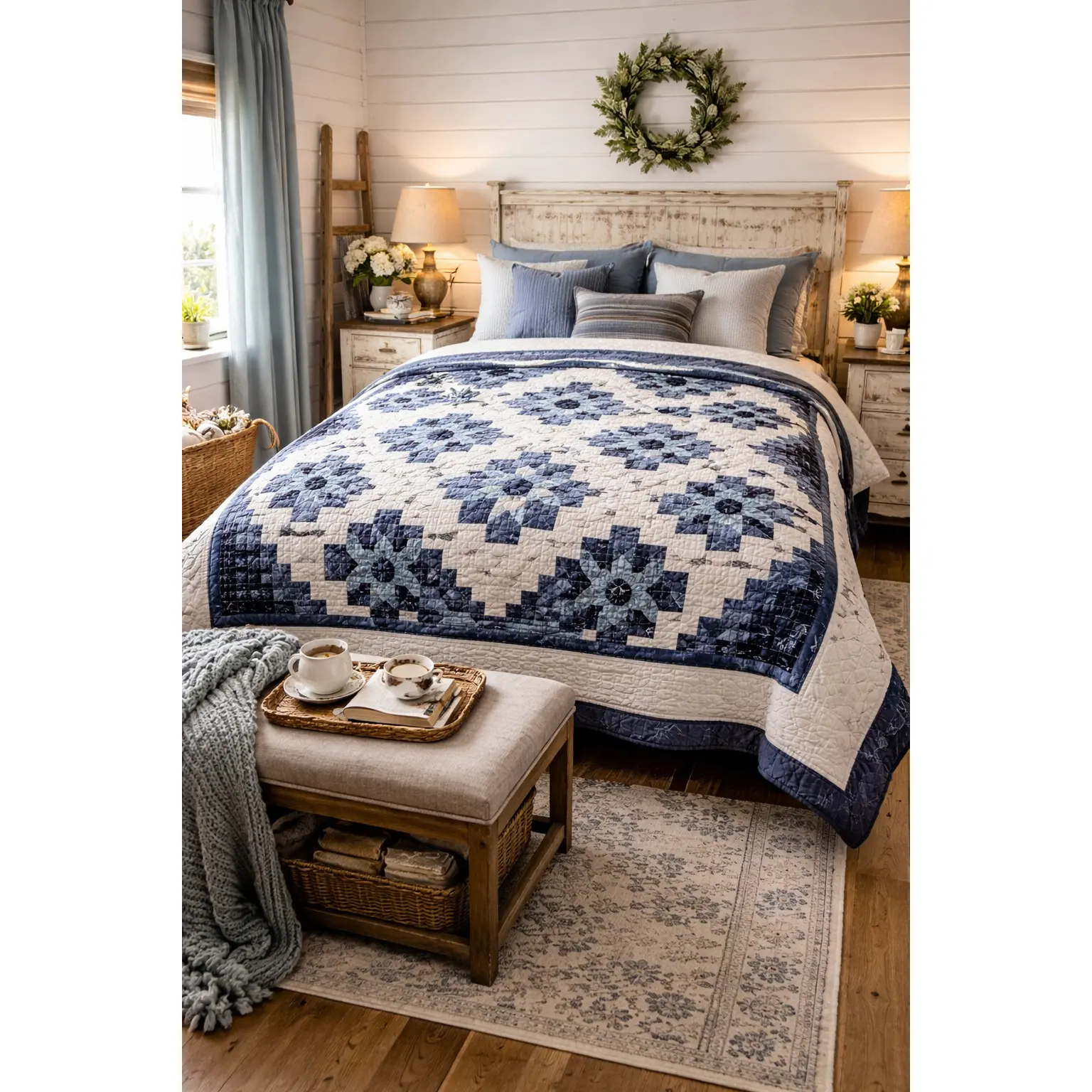 Amish Quilt (Log Cabin Star Dahlia)