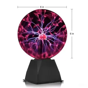 Neon Lavar Ball 3/4/5/6 Inch Magic Plasma Ball Lamp LED Atmosphere Night Light Only Touch Sensitive Glass Plasma Light Bedroom Decor Kids Gifts