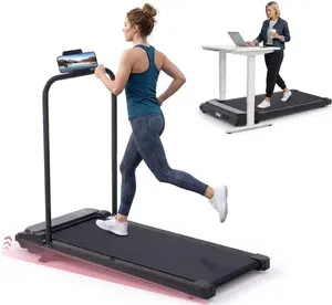 Walking Mat Treadmill 3-in-1 Foldable Under Desk with Handles Remote Control LED Screen Exercise Machine Supports 350 lbs Portable Lightweight Home Gym Equipment