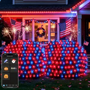 Avatar Controls Smart RGB Net Lights – Smart Mesh Lights with Bluetooth App, 105+ Scene Modes, Music Sync, IP44 Waterproof Timer – Perfect for 4th of July Tree & Fence Decor summergarden