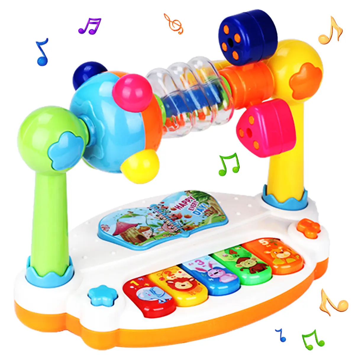 Interactive Piano Keyboard Sensory Toy for Babies, Electronic Instrument with Lights & Sound, Early Education Learning Piano for Kids, Musical Light-Up Play