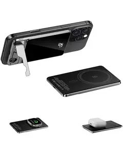 MagSafe Portable Charger 5000mAh, 20W USB-C PD Fast Charging Magnetic Power Bank with Foldable Stand & LED Display, Wireless Charging for Phone, Watch & Earbuds, Compatible with iPhone 17/16/15/14/13/12 Series