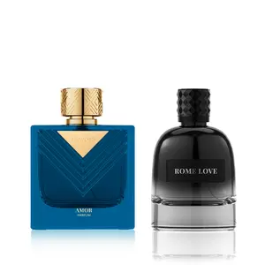 VLONIS Men's Cologne Multi-Pack Duo - Fresh, Citrus, Leather, Musk Scents - 2-Piece Eau de Parfum Gift Set (AMOR + ROME LOVE, 2×3.4 Oz/100 ml Sprays) for Him, Father's Day Gift