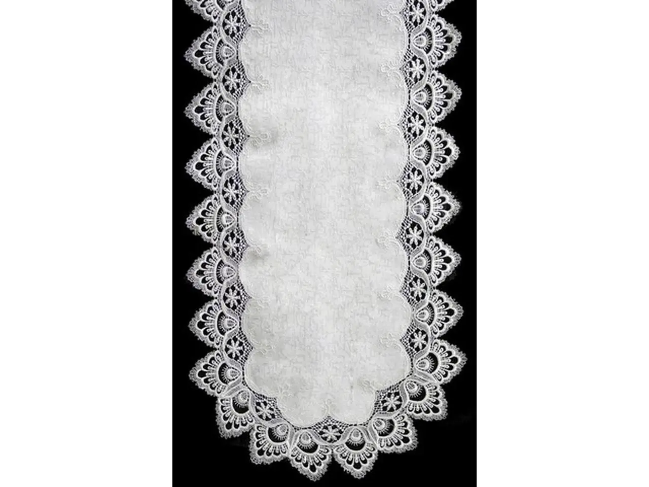 Sinobrite H8139-F1 White Lace Square Table-Topper- 36 x 36 in.