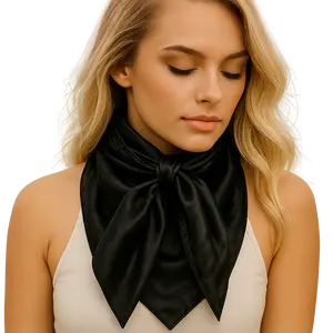 35X35" Black Jacquard Wild Rag / Scarf WR4039