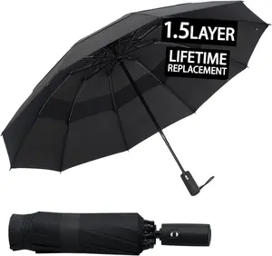 Umbrella Reverse Folding Umbrella Windproof Travel Umbrellas for Rain - Easy Auto Open Close, Durable & Compact Umbrella,  Fiberglass Frame,  Canopy - Backpack, Purse, Portable Umbrella for Travel