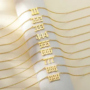 Golden Angel Number Necklace - 18KGP