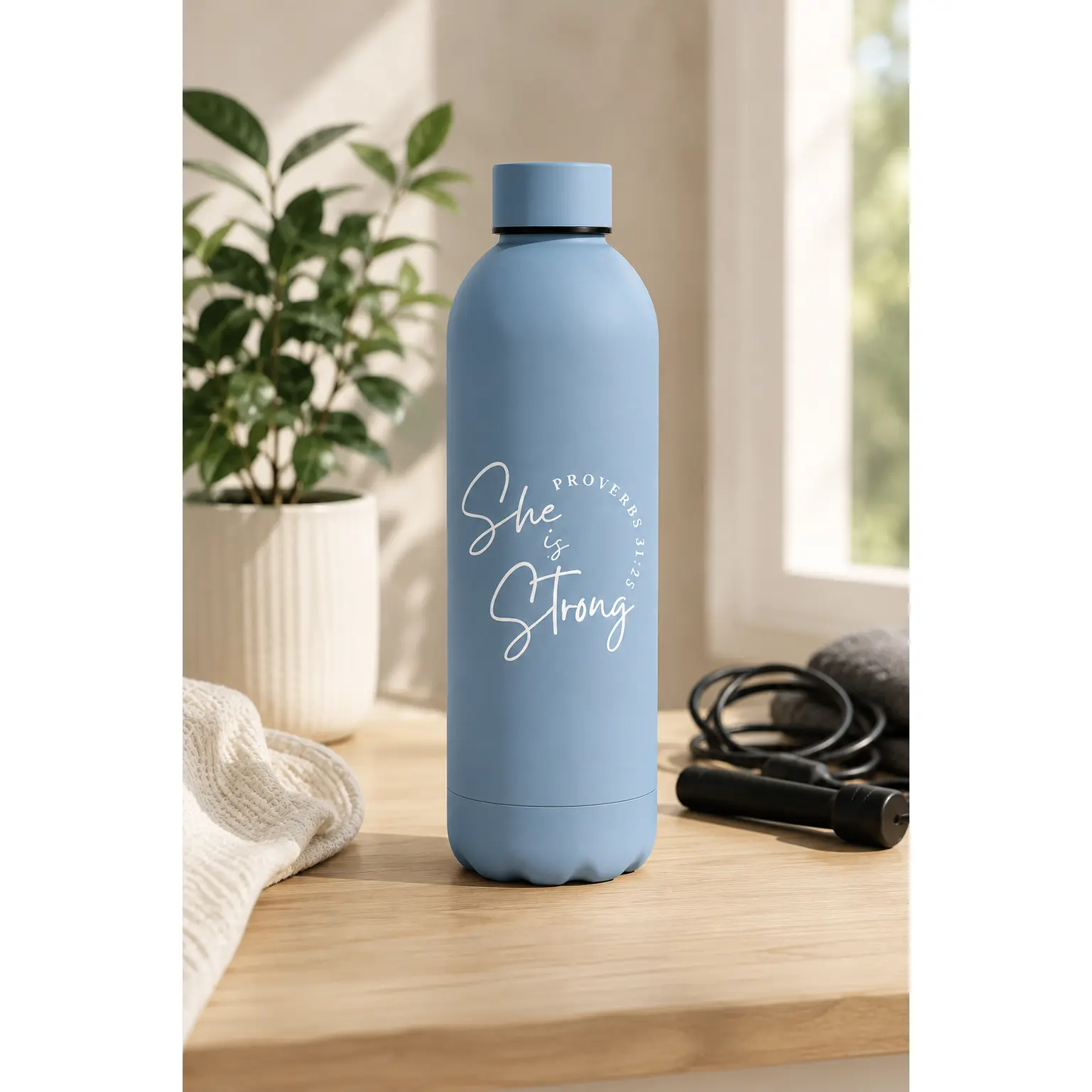 Faith Water Bottle | Christian Scripture Bottle | Faith Gift for Women