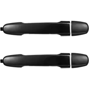 Rear Left Drive & Right Passenger Side Exterior Door Handle For 03-13 Corolla, RAV4, Highlander, Matrix, Pontiac Vibe, 02-06 Camry, Without Keyhole, Black