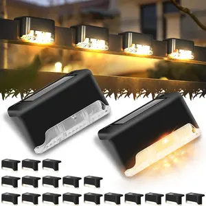 ISUNMEA 20 solar stair lights, waterproof LED stair lights, outdoor stair lighting, automatic sensor lighting stair lights, stair lights with easy installation. solar fiber optic lighting system indoor