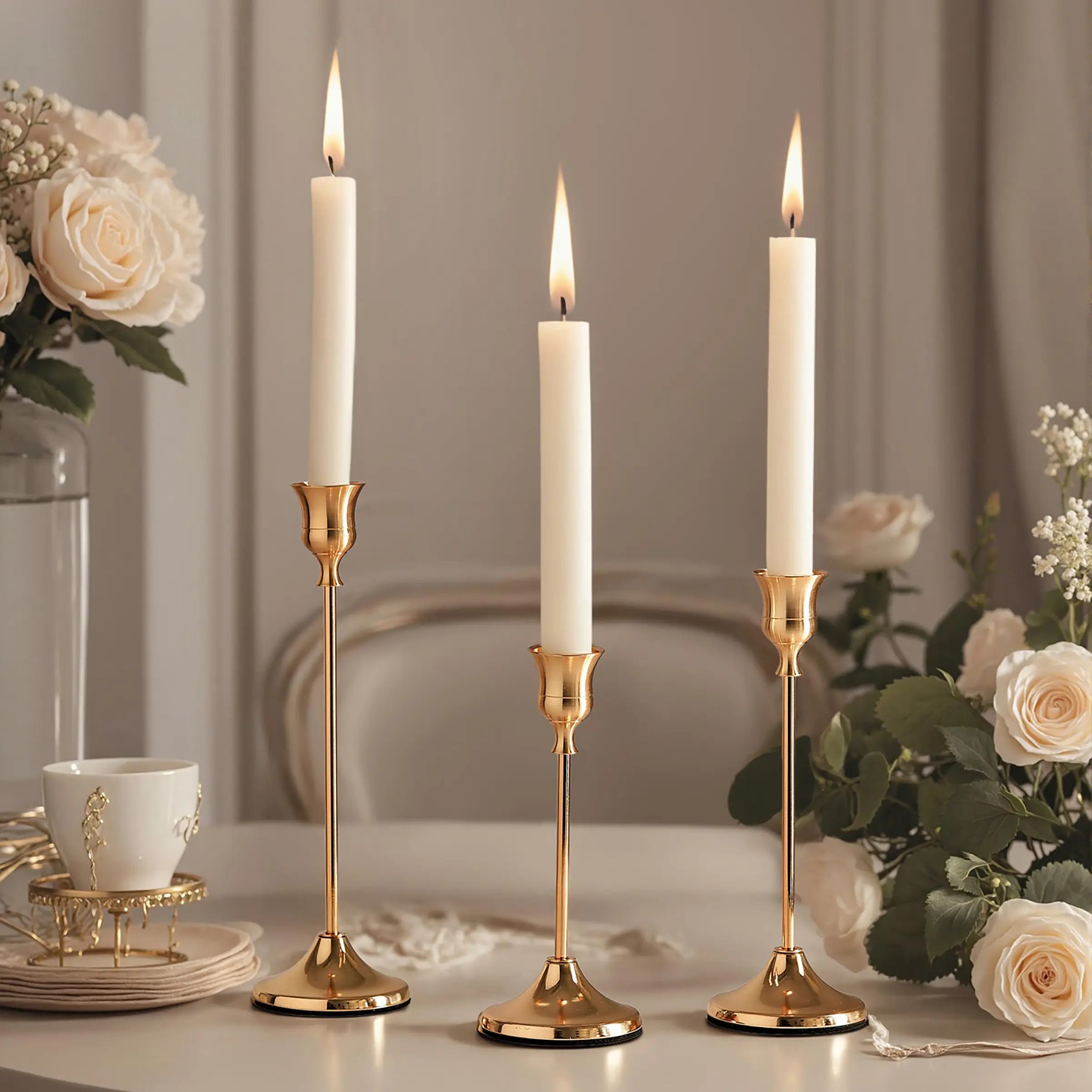 Vintage Candlestick Holder Set, Vintage Candle Stand, Candle Holders, Retro Modern Decorative Centerpiece, Table Decoration for Weddings, Fireplace Mantel, Home Decor Gift, Home Accessories, Decoration Items