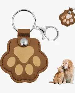Pet Memorial Gifts for Dogs Cats, Leather Paw Print Pet Fur Keepsake Keychain, Cute Charm for Pet Lovers