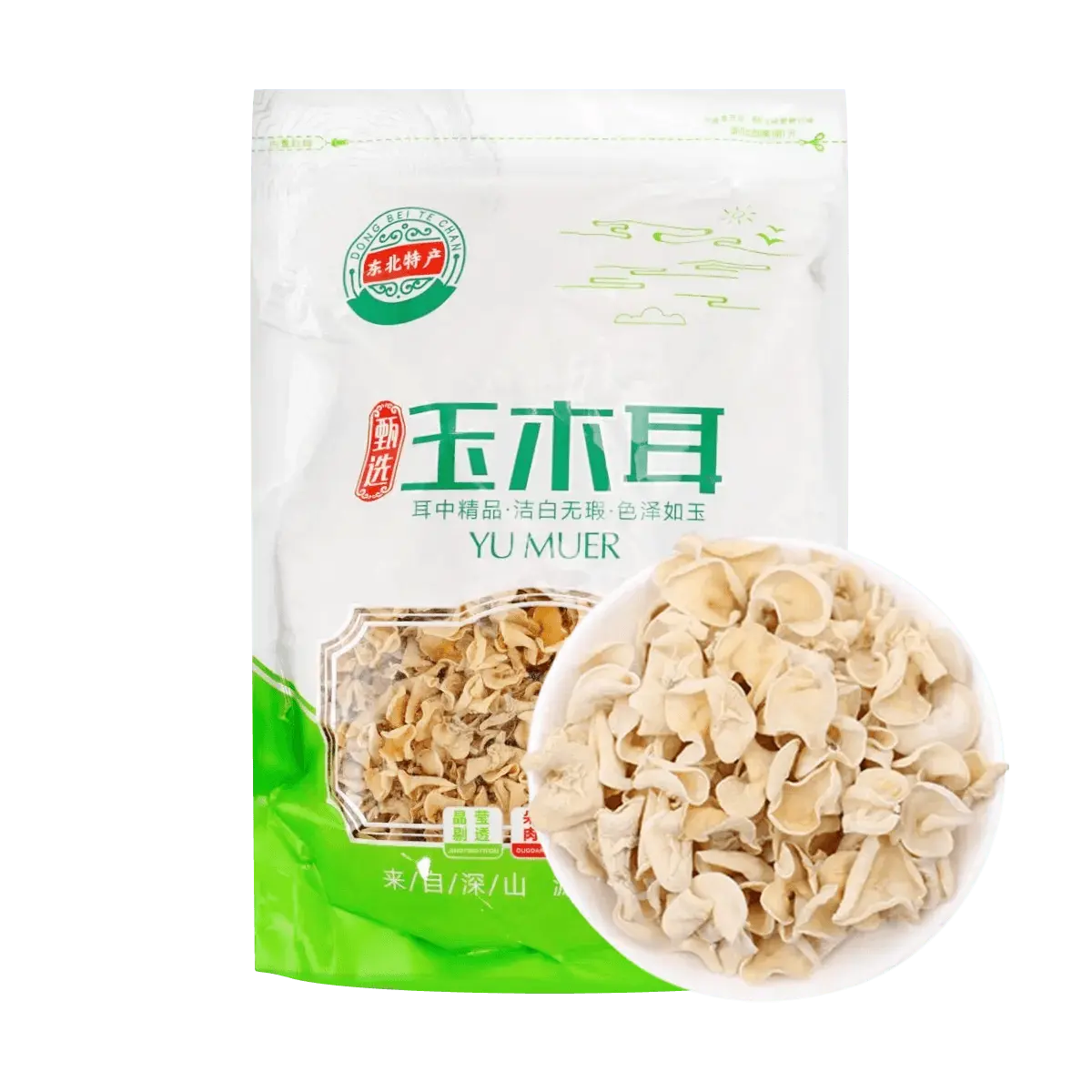 PANDA Premium White Fungus Tremella 300g - Authentic "Fei Da Chu" Chili Stir-fry Style, Northeast China Specialty, Jilin Agricultural University Cultivar, Ideal for Soups, Salads & Stir-fries