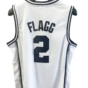 Men’s #2 Flagg Basketball Jerseys UniversityEmbroidery dark blue new white Mesh fabric sports new jerseys breathable  Clothing
