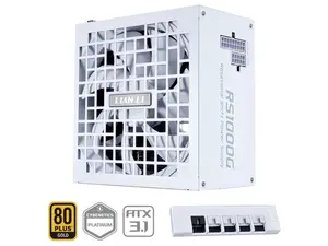 Lian Li RS 1000W Rotational Shift Fully Modular ATX Power Supply (W/USB Fan Hub) 90° AC Inlet, Cybenetics Platinum, 80+ Gold, ATX 3.1, PCIe 5.1, 12V-2×6 Cable, 10 Year Warranty, White (RS1000G.WH)