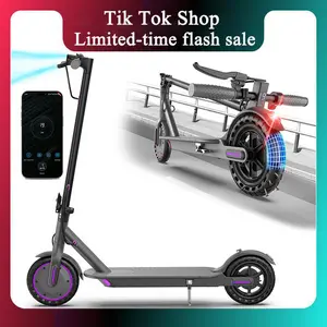 Purple electric scooter for adults, top speed 19 mph, 350-watt motor, 14-18 mile range, supports smart app control, easy to carry, folds up for storage in a trunk, can carry up to 265 lbs, fuel-efficient choice.