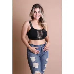 Boho Eye Lace Applique Bralette Plus Size