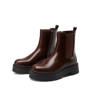 Women's Chelsea Ankle Boots Square Toe Fashion Low Heel Lug Sole Platform Fall Booties Shoes