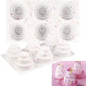 Mini 3 Tier Cake Pan Set - 2 BPA Free Silicone Molds for Chocolate Cake, Jelly & Desserts - Ideal for Delicacy Baking