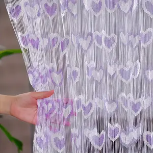 gradient lover's romantic heart pattern curtain string  curtain - Valentine's Day wedding bedroom dress up partition curtain door net Home Textile Interior Decoration Accessories