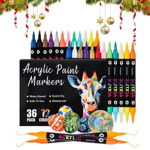 24/48/72 Color Acrylic Paint Markers, Acrylic Painting Pen, Dual Brush Marker Pen Set, Artist Fine and Brush Tips, Coloring Books, DIY Crafts, Christmas Gift