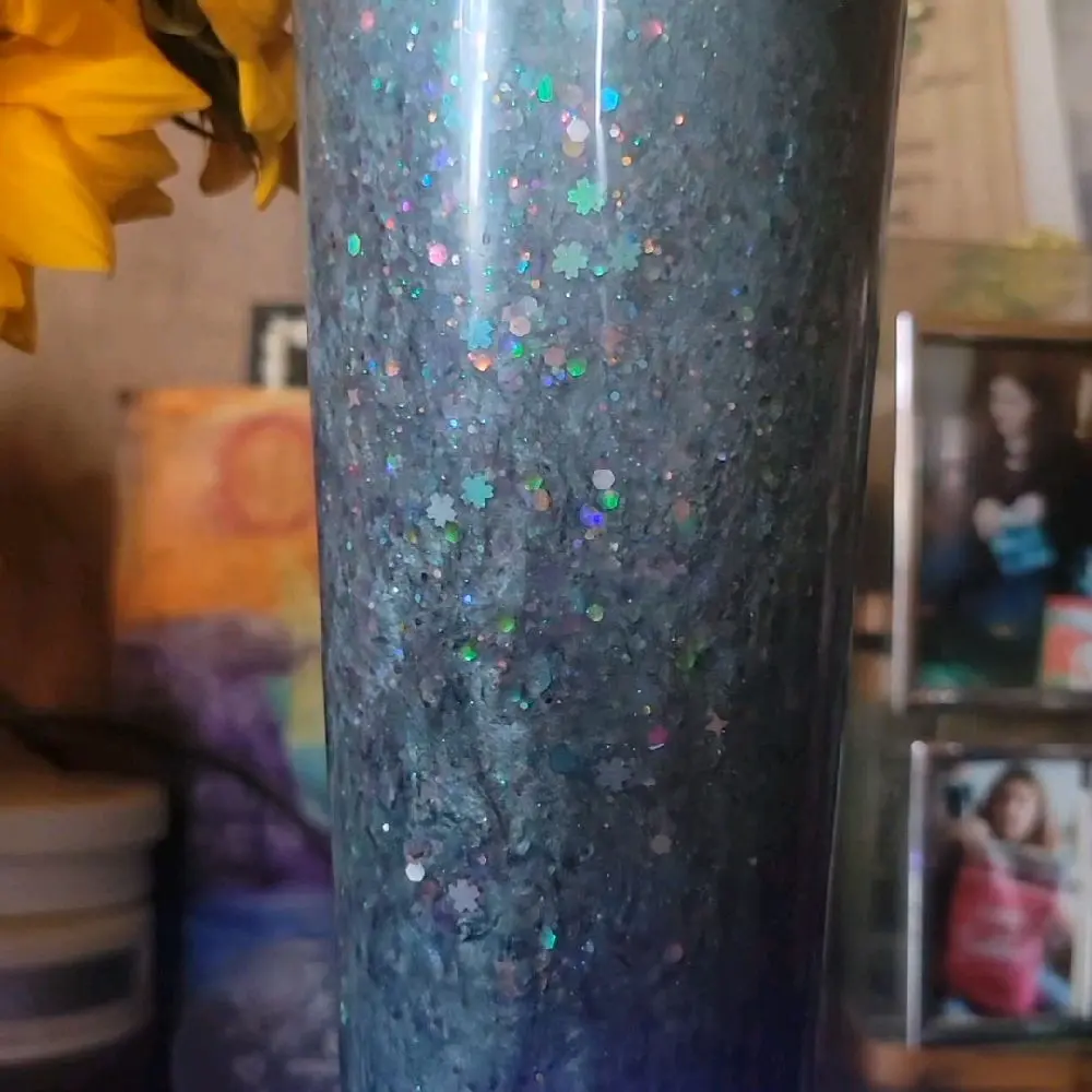 Snowglobe Handmade Tumblers with Glittery Design and Unique Aesthetic Appeal