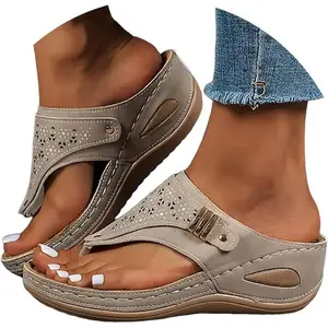 OrthopedicSandalsforWomen,WomenSummerDressyComfortableSandalsArchSupportWedgeSandals2025NonSlipFlipFlopsSandalsGift(Sheet)
