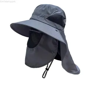 Summer Outdoor Sun Protection Hat Quick Dry Breathable Fishing Hiking Cap with Mosquito Guard