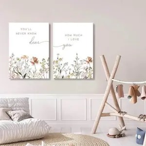 1) Western Cowboy Wall Art Set Of 3                            2) Giant Colorful Dragon   3) 2 Pcs Wildflower Nursery Wall Art canvas sheet Flower Botanical Sentence Poster Picture Wall Decoration ( without frame)
