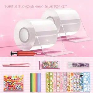 Children Bubble Nano Tape Toy, Multi-Purpose Adhesive, DIY Craft Kit, Best Holiday Gift for Kids, Birthday Present, Marking Pen Included