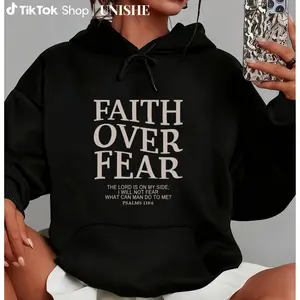 Faith Over Fear Hoodie for Christians – Psalms 118:6, THE LORD IS ON MY SIDE Long Sleeve