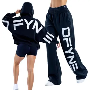 DFYNE Signature Wide Leg Jogger 2025 Autumn and Winter New Autumn and Winter Loose Pants Midnight Black
