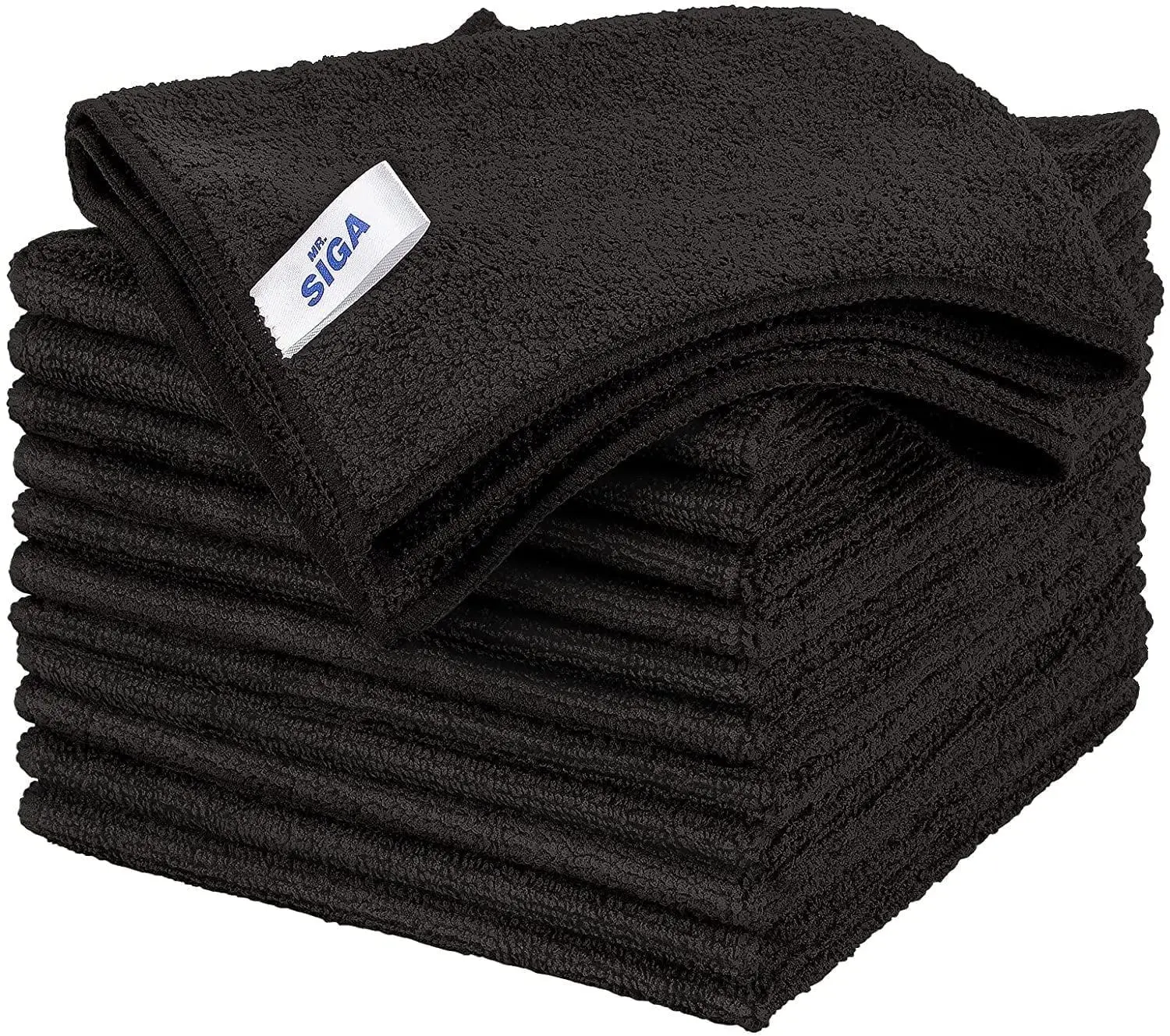 Mr.Siga Microfiber Cleaning Cloth, All-Purpose Household Microfiber Clean Towels, Black, 12 Count per Pack MR.SIGA magic rag