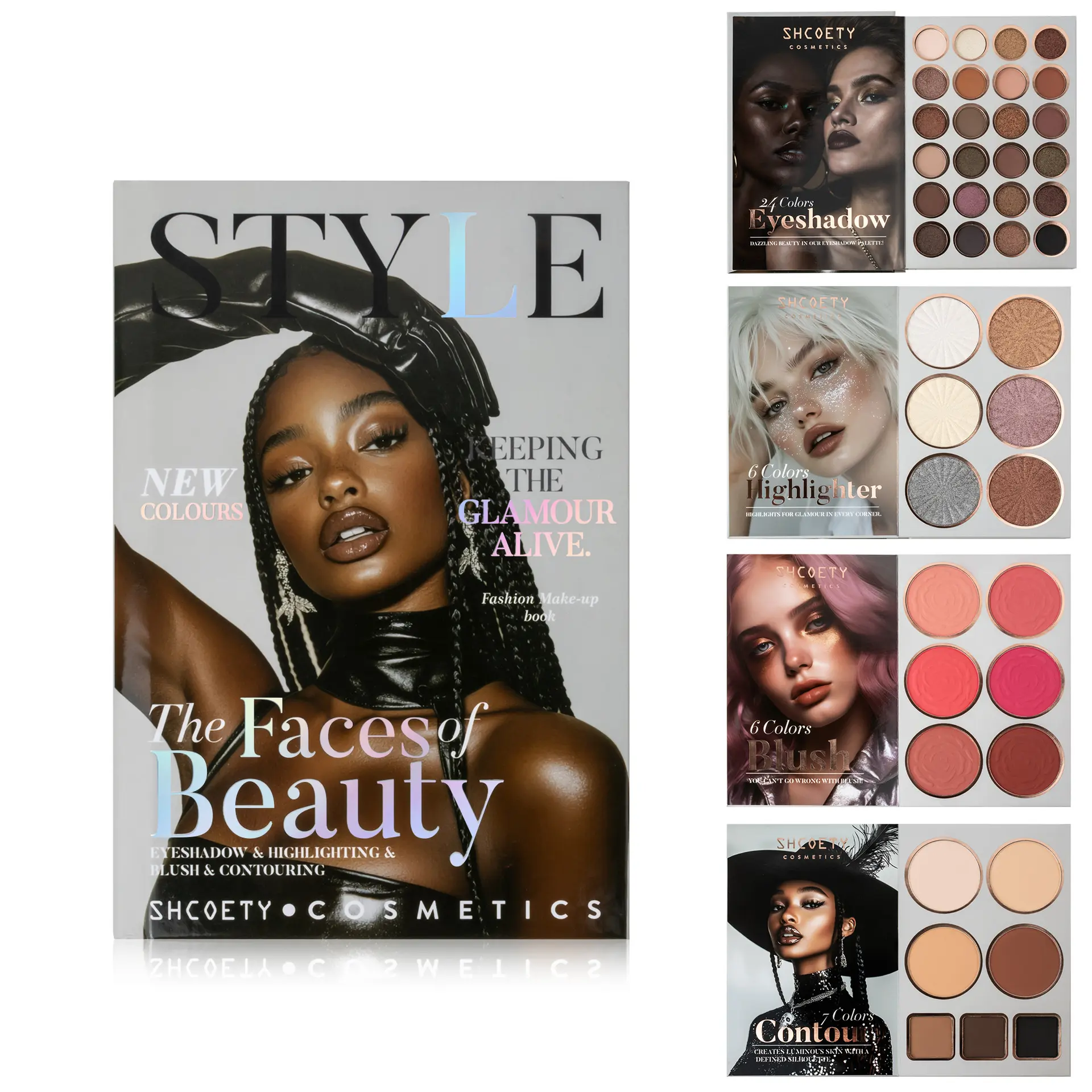 43-Shade 4-Layer Book-Style Makeup Palette, All-in-1 Highly Pigmented Cosmetic Set with Matte, Shimmer Eyeshadow, Blush & Highlighter for Daily, Party Use